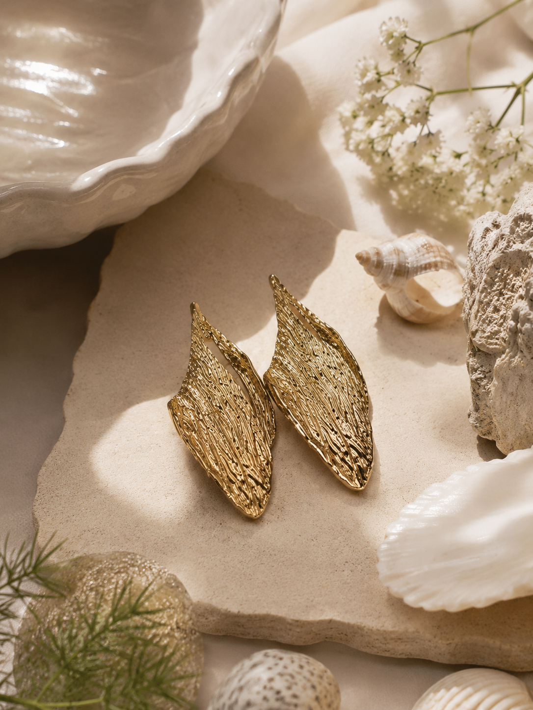 Golden Muse Leaf Earrings