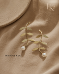Golden Laurel Leaf Earrings