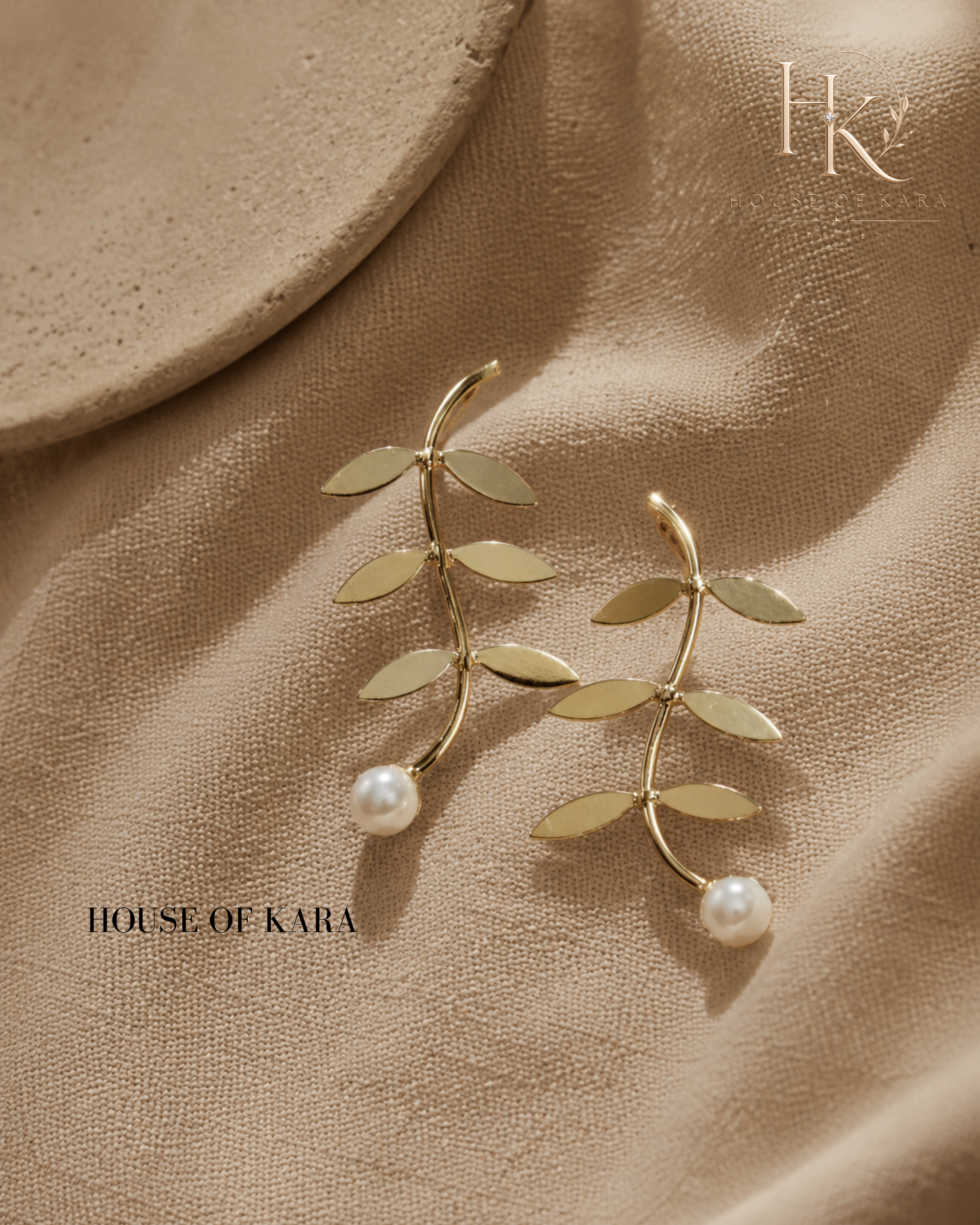 Golden Laurel Leaf Earrings