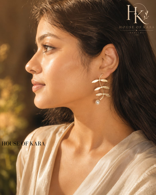 Golden Laurel Leaf Earrings