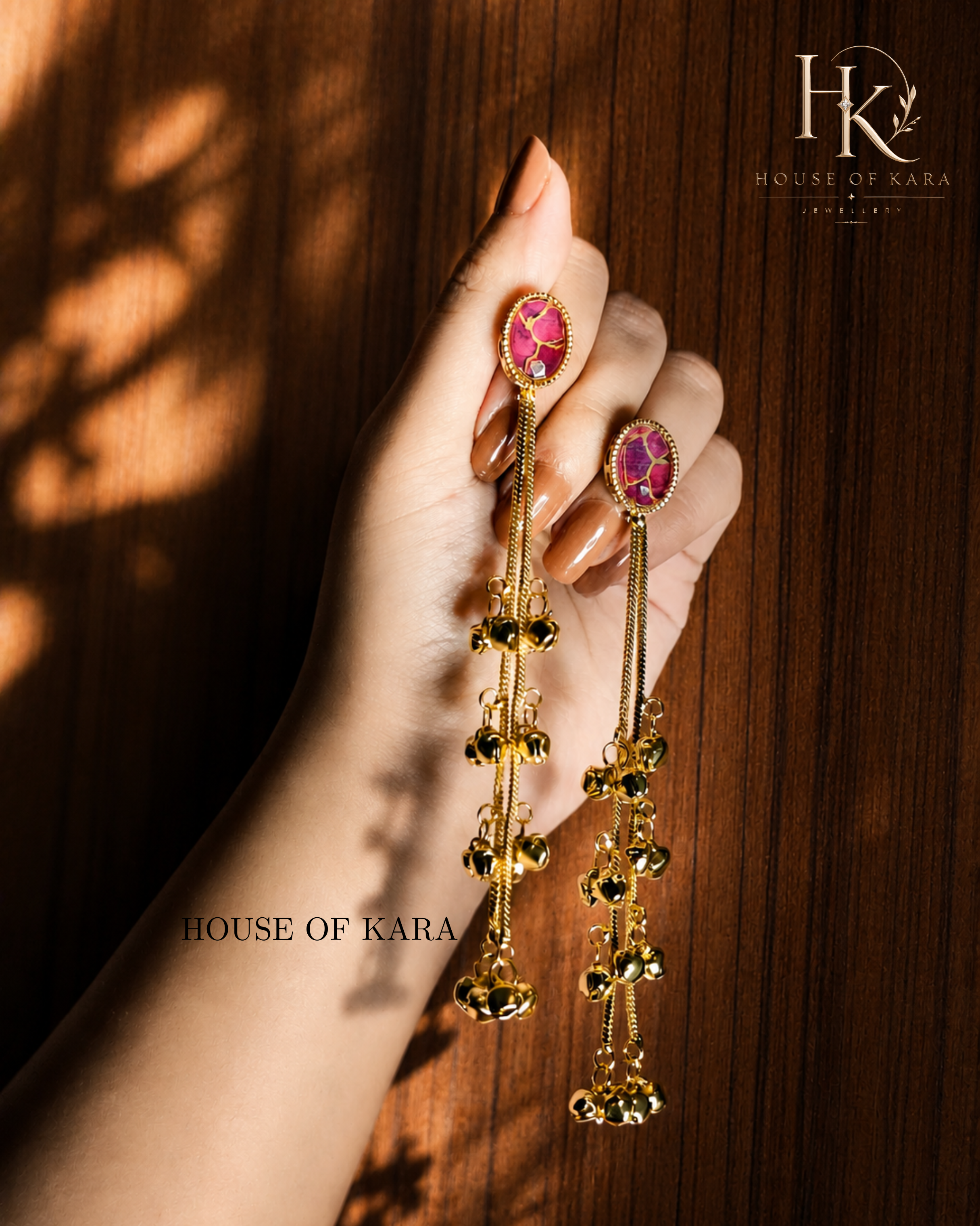 Gulnar Kashmir Jhumkas (Pink)