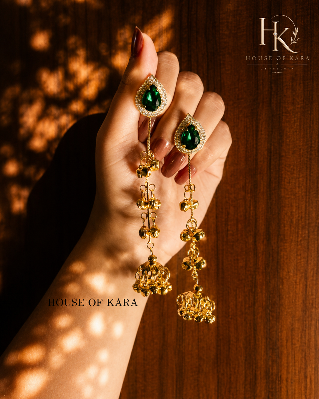 Mehar Kashmiri Jhumkas (Green)