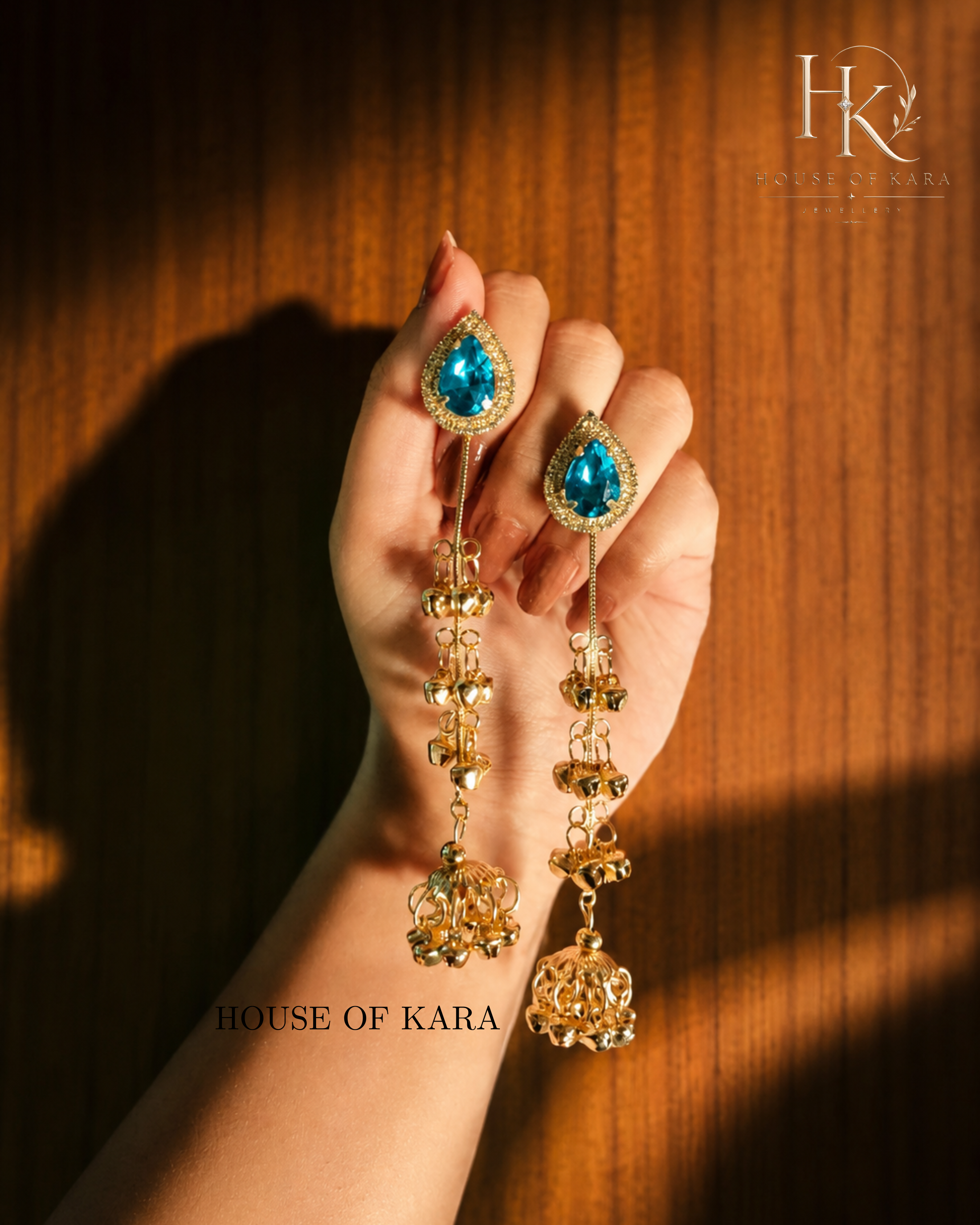 Mehr Kashmiri Jhumkas (Blue)