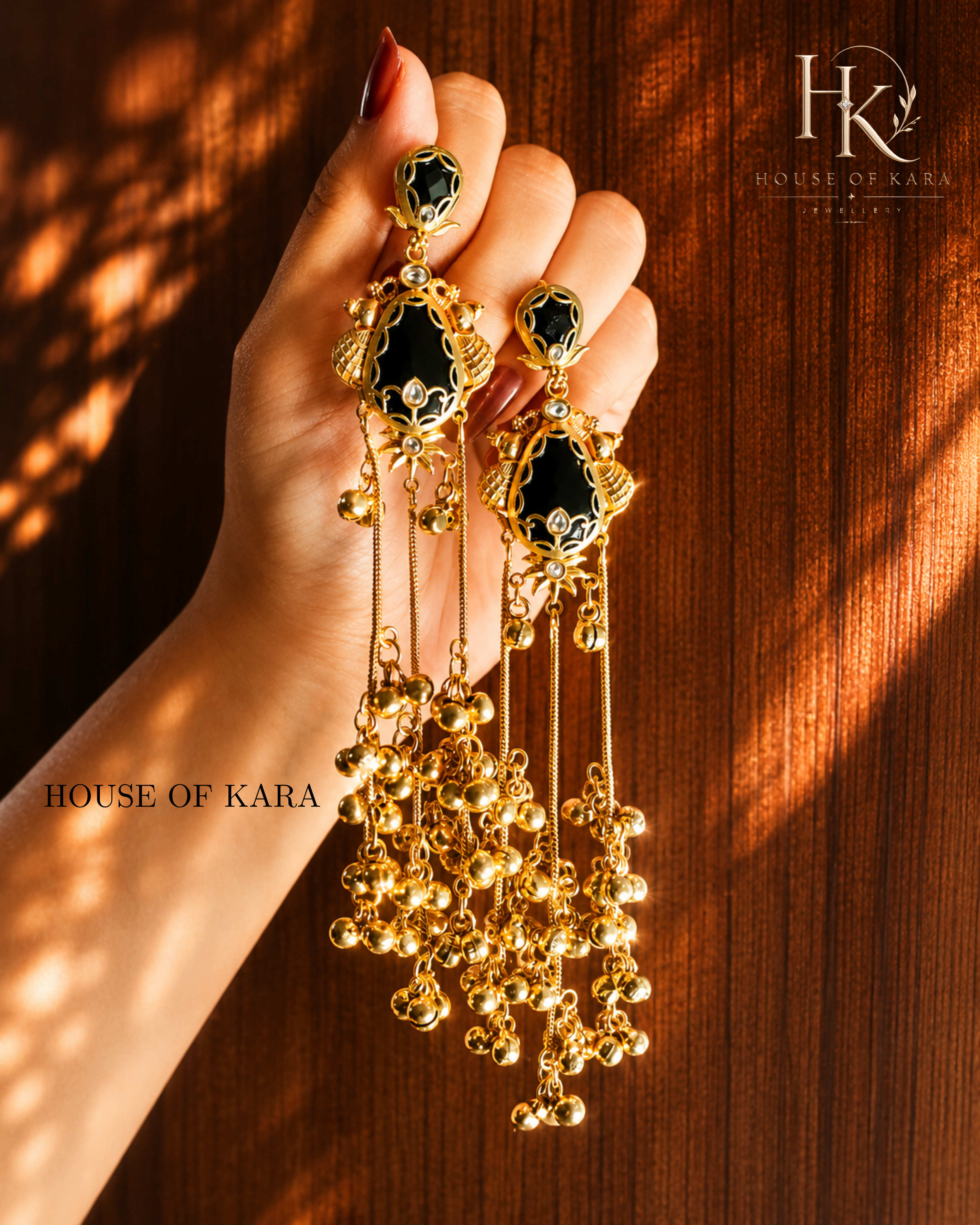 Zayana Kashmiri Jhumkas (BLACK)