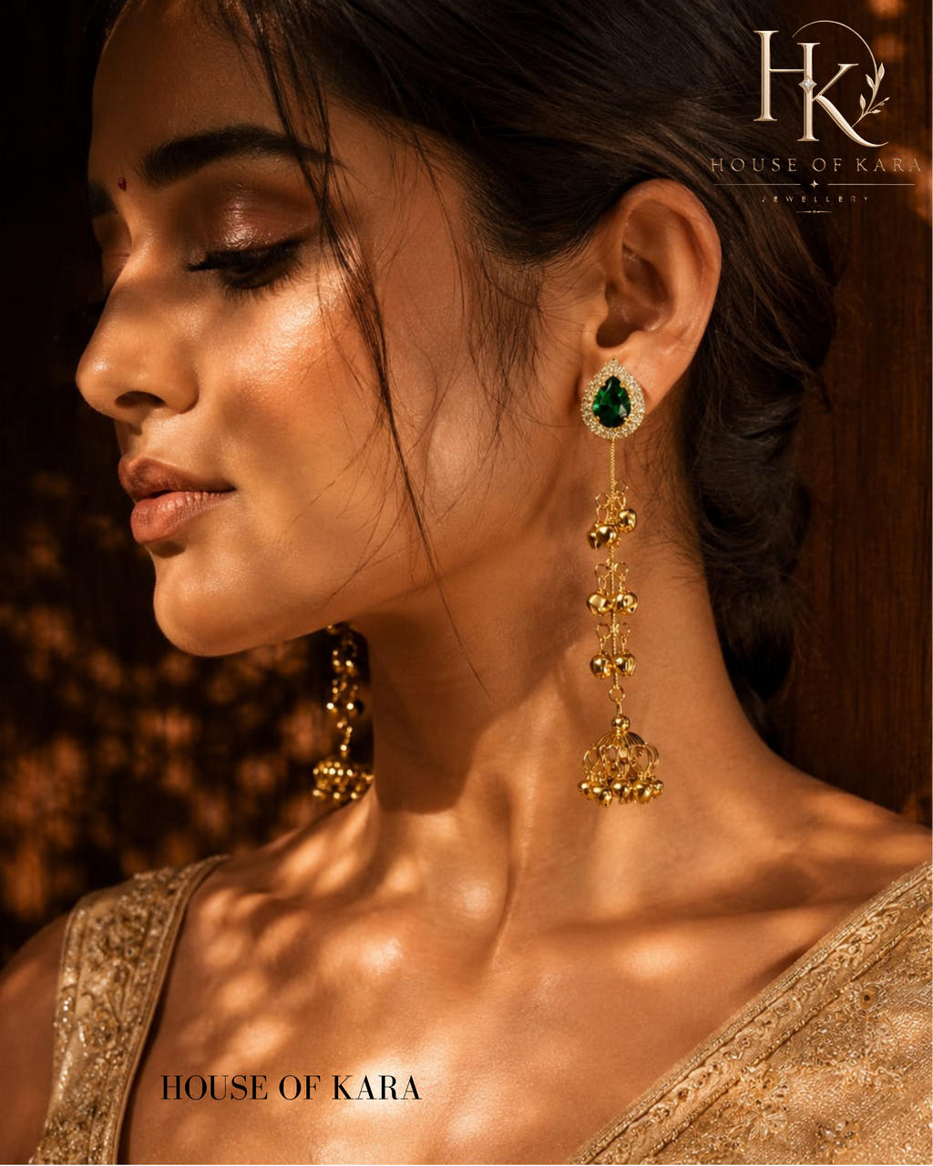 Mehar Kashmiri Jhumkas (Green)