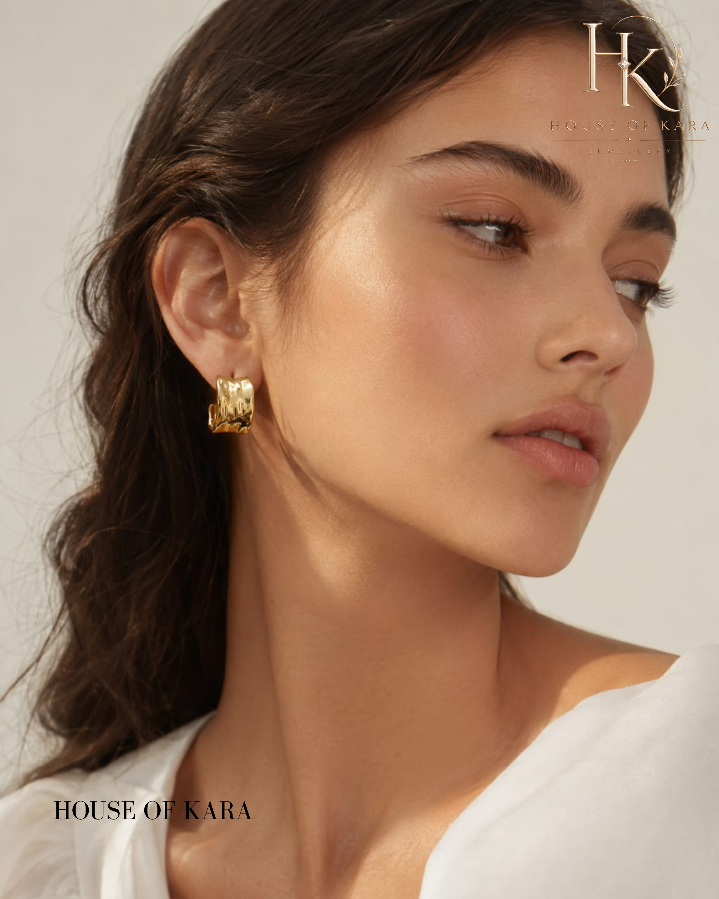 Molten Gold Hoops Earrings